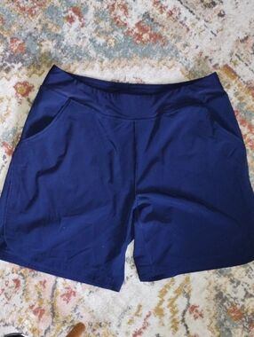 Lands' End Navy Athletic/SwimShorts with Side Pockets